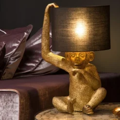 Tafellampen<Lucide Tafellamp Extravaganza Chimp Goud - E14 - 45 cm hoog