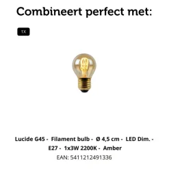 Tafellampen<Lucide Tafellamp Fungo Oranje - E27 - 28 cm hoog