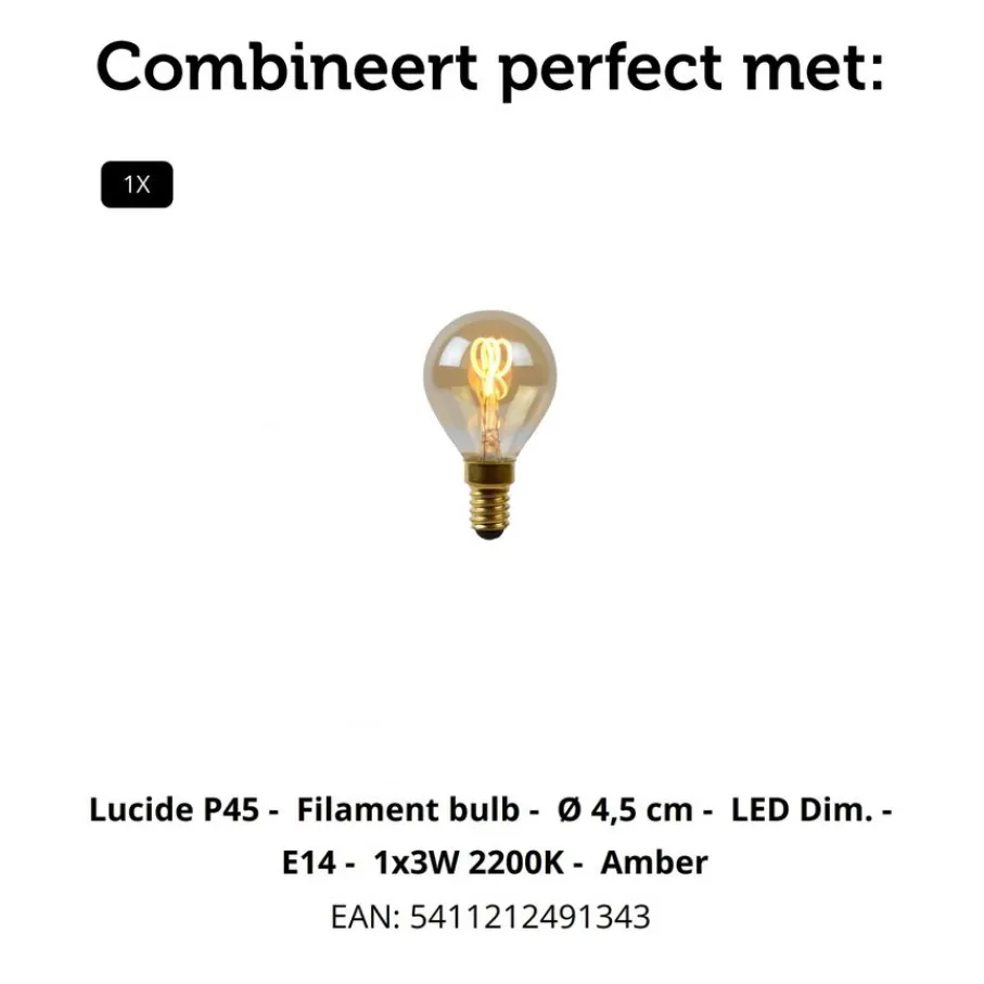 Tafellampen<Lucide Tafellamp Suzy Zwart - E14 - 16 cm hoog