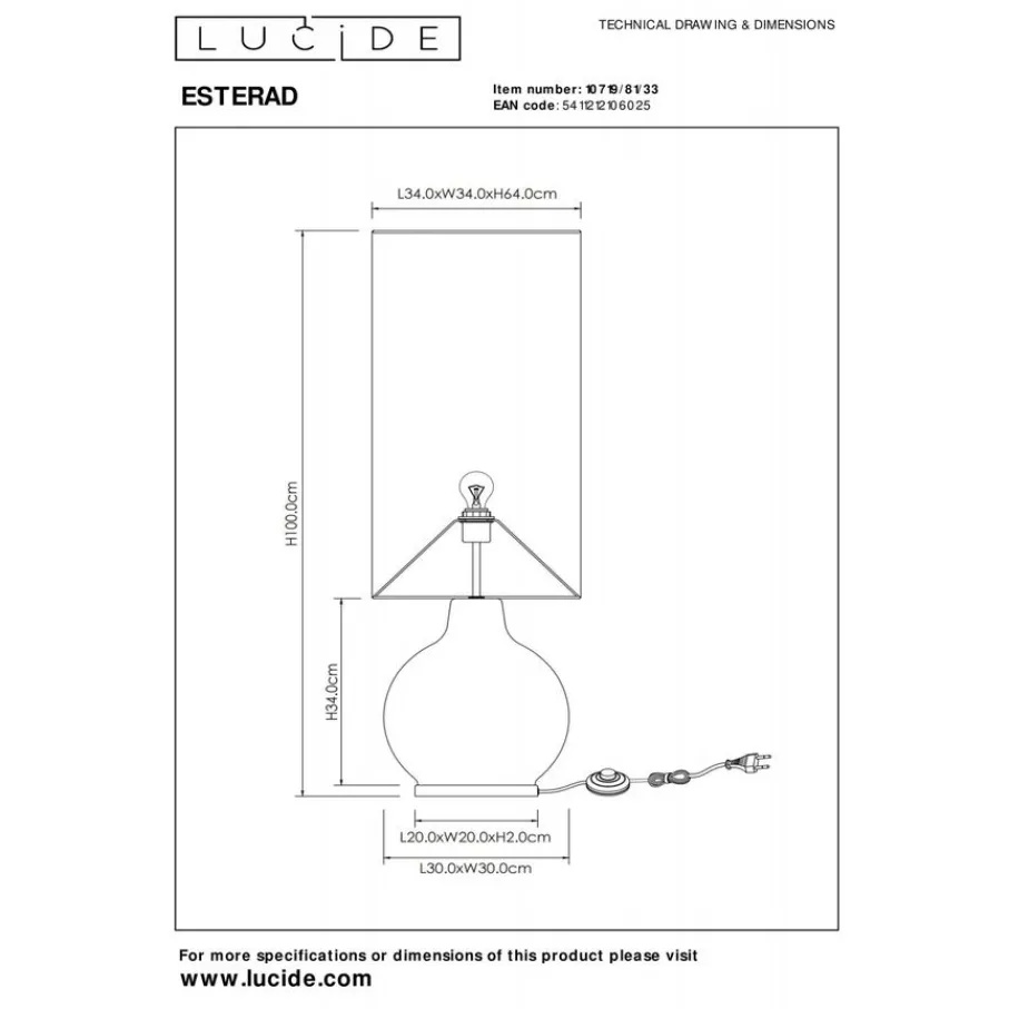 Vloerlampen<Lucide Vloerlamp Esterad Groen - E27 - 100 cm hoog