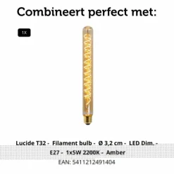 Vloerlampen<Lucide Vloerlamp Esterad Oranje - E27 - 100 cm hoog