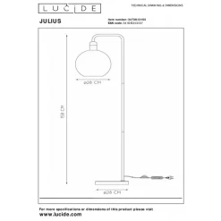 Vloerlampen<Lucide Vloerlamp Julius Zwart - E27 - 158 cm hoog