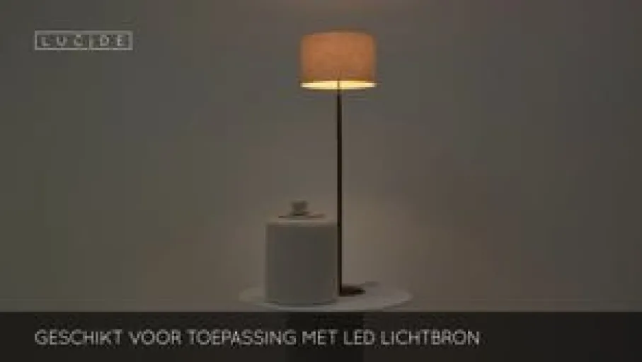 Vloerlampen<Lucide Vloerlamp Maya Beige - E27 - 150 cm hoog