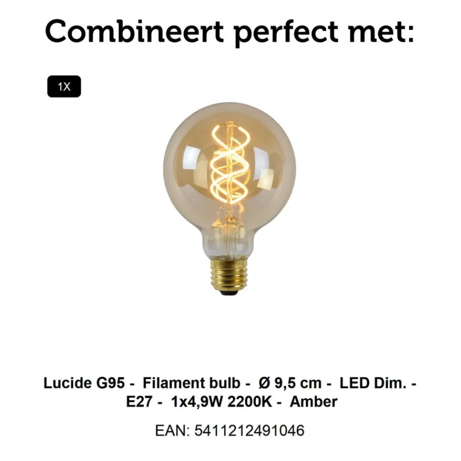 Vloerlampen<Lucide Vloerlamp Maya Zwart - E27 - 150 cm hoog