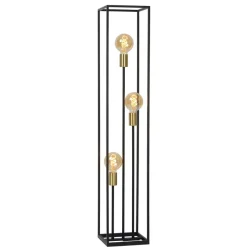 Vloerlampen<Lucide Vloerlamp Ruben Zwart - 3 x E27 - 120 cm hoog