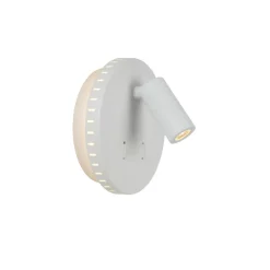 Wandlampen<Lucide Wandlamp Bentjer Wit - LED - Ø 14 cm