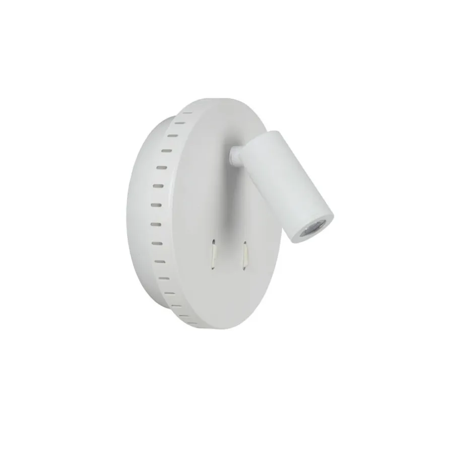 Wandlampen<Lucide Wandlamp Bentjer Wit - LED - Ø 14 cm