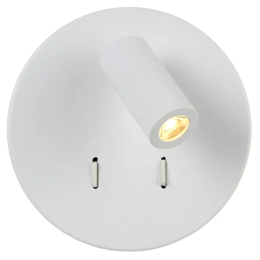 Wandlampen<Lucide Wandlamp Bentjer Wit - LED - Ø 14 cm