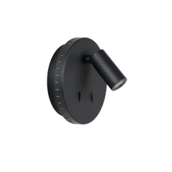 Wandlampen<Lucide Wandlamp Bentjer Zwart - LED - Ø 14 cm