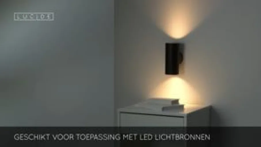 Wandlampen<Lucide Wandlamp Bondi Zwart - GU10 - 18 cm hoog