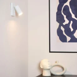Wandlampen<Lucide Wandlamp Clubs Wit - GU10 - 16 cm hoog