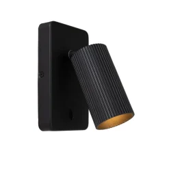 Wandlampen<Lucide Wandlamp Clubs Zwart - GU10 - 16 cm hoog