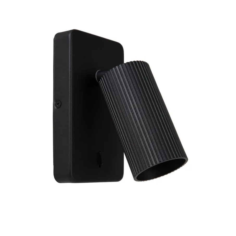 Wandlampen<Lucide Wandlamp Clubs Zwart - GU10 - 16 cm hoog