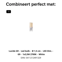 Wandlampen<Lucide Wandlamp Diletta Wit - G9 - 18 cm hoog