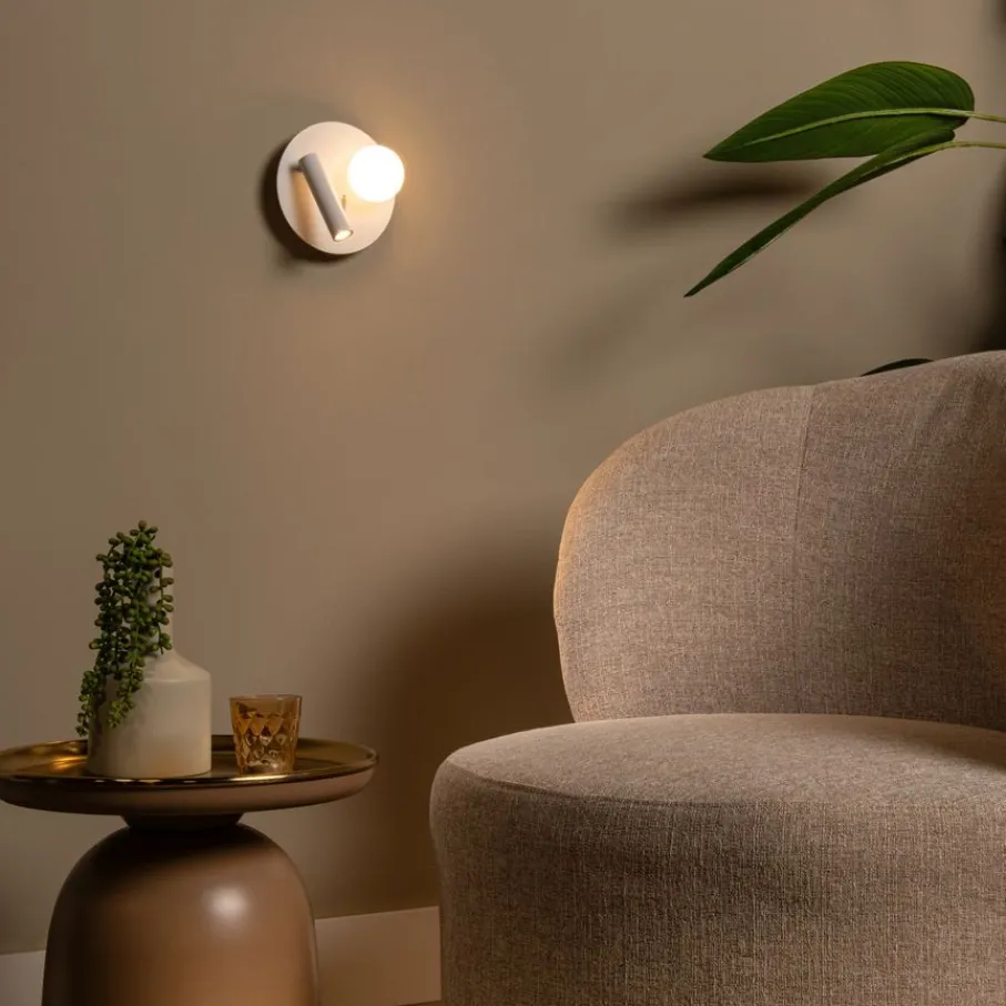Wandlampen<Lucide Wandlamp Matiz Wit - LED - Ø 17 cm