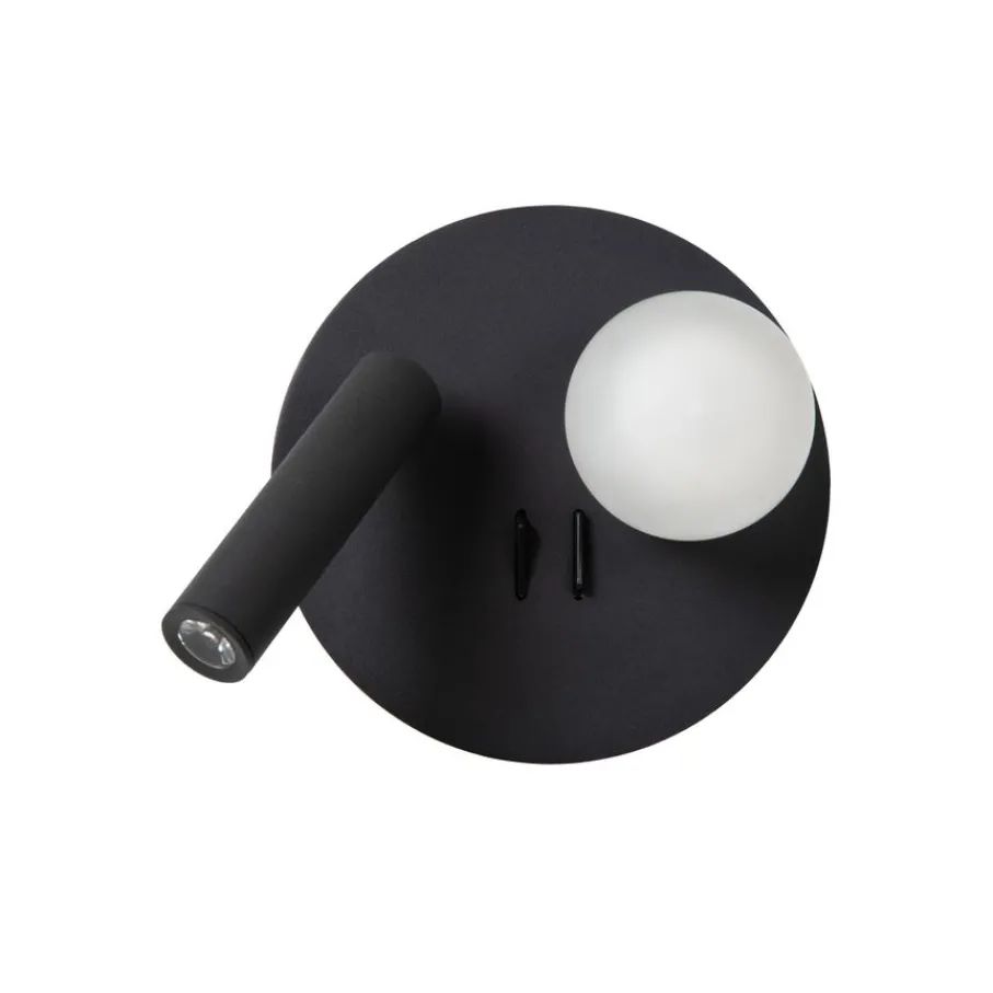 Wandlampen<Lucide Wandlamp Matiz Zwart - LED - Ø 17 cm