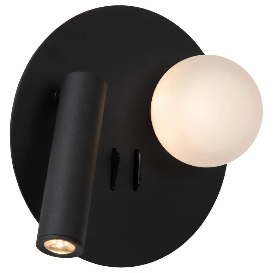 Wandlampen<Lucide Wandlamp Matiz Zwart - LED - Ø 17 cm