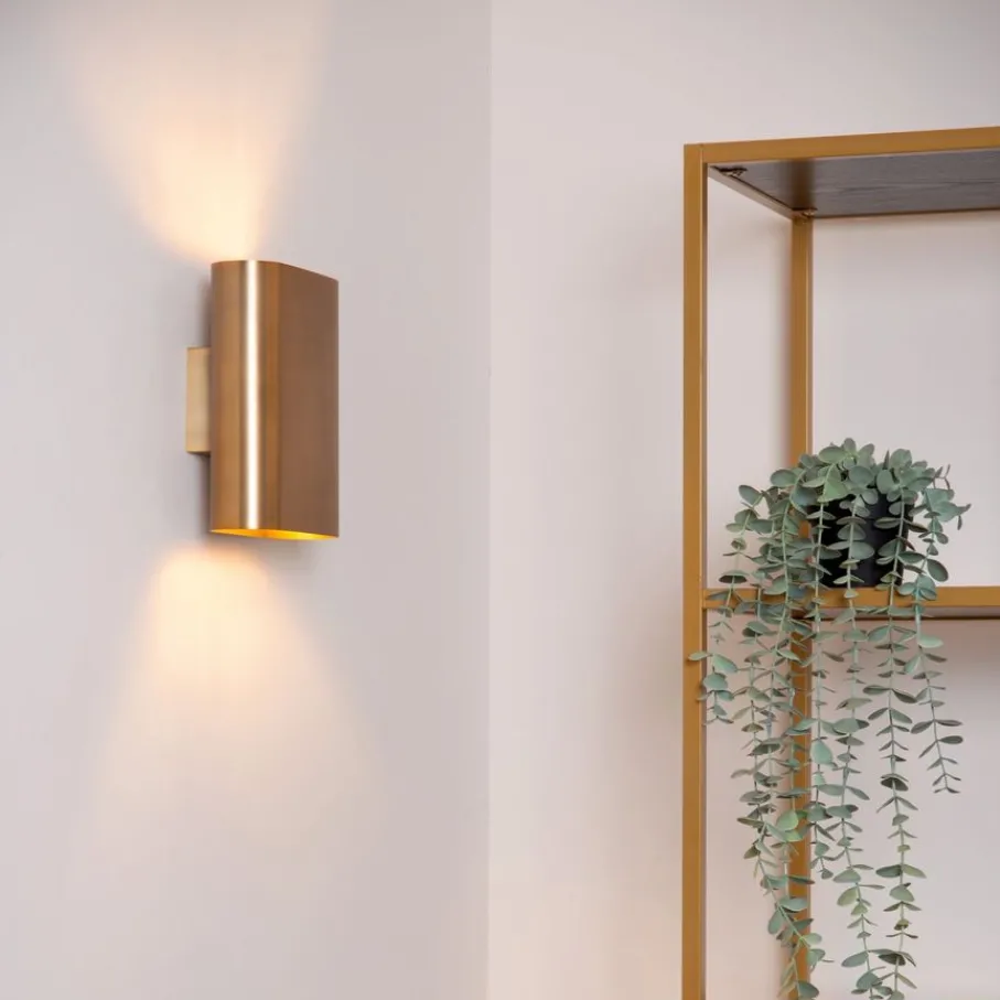 Wandlampen<Lucide Wandlamp Ovalis Goud - 2 x E14 - 20 cm hoog