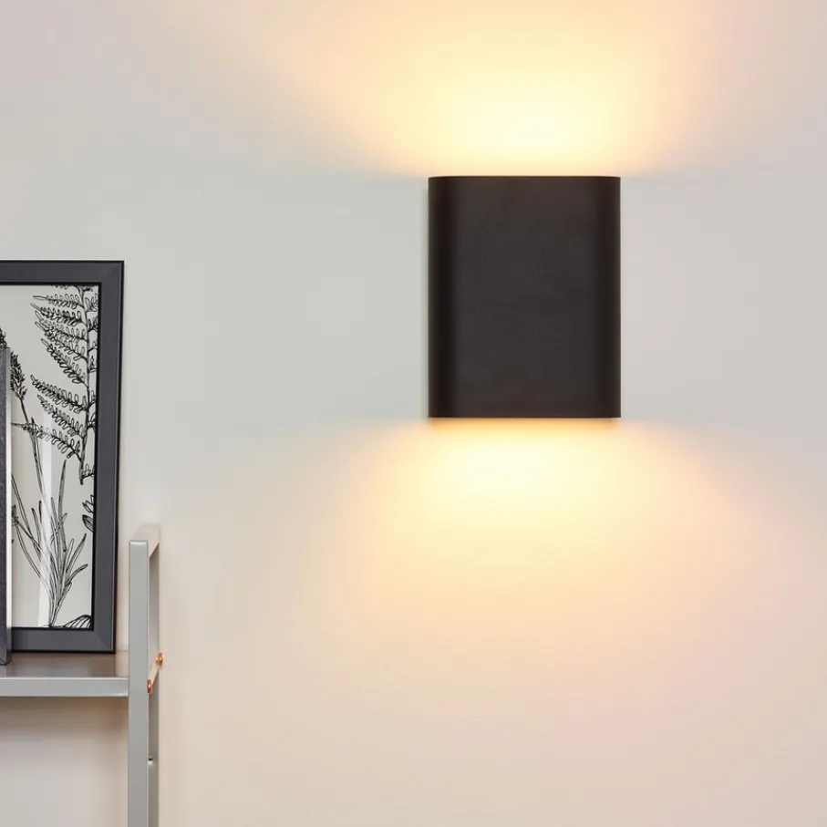 Wandlampen<Lucide Wandlamp Ovalis Zwart - 2 x E14 - 20 cm hoog