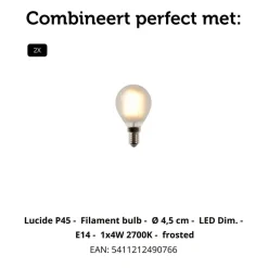 Wandlampen<Lucide Wandlamp Ovalis Zwart - 2 x E14 - 20 cm hoog