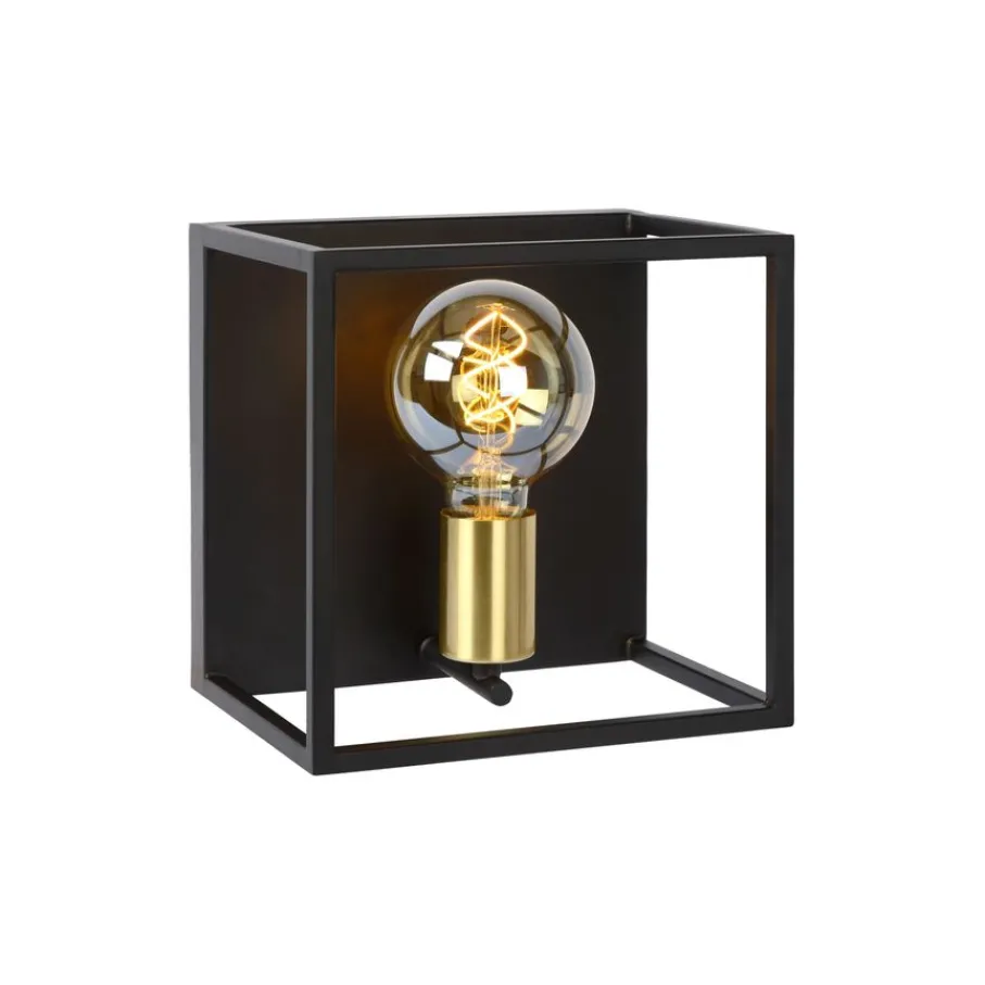 Wandlampen<Lucide Wandlamp Ruben Zwart - E27 - 22 cm breed