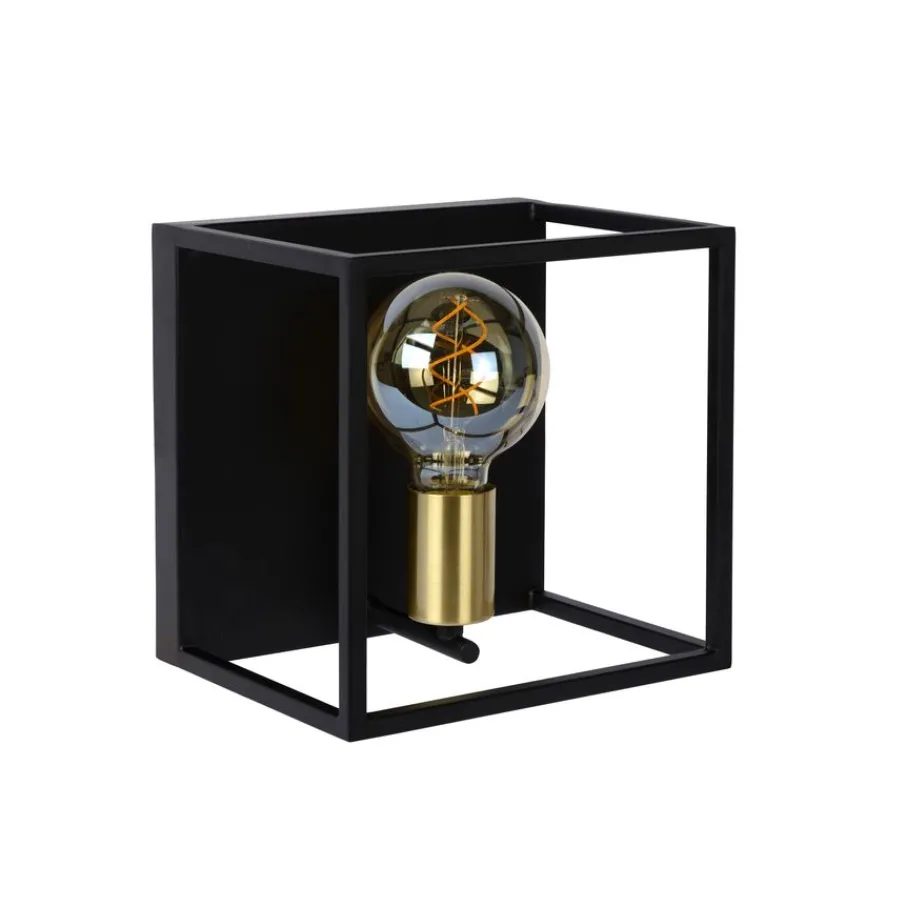 Wandlampen<Lucide Wandlamp Ruben Zwart - E27 - 22 cm breed