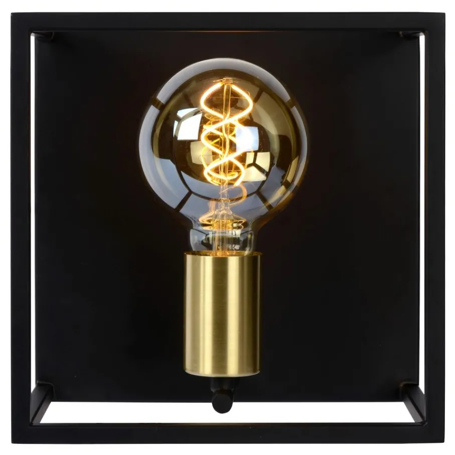 Wandlampen<Lucide Wandlamp Ruben Zwart - E27 - 22 cm breed