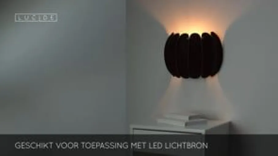 Wandlampen<Lucide Wandlamp Spencer Zwart - E27 - 24 cm breed