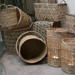 Manden< Mand Bamboe Rechthoek Naturel - set 3 stuks