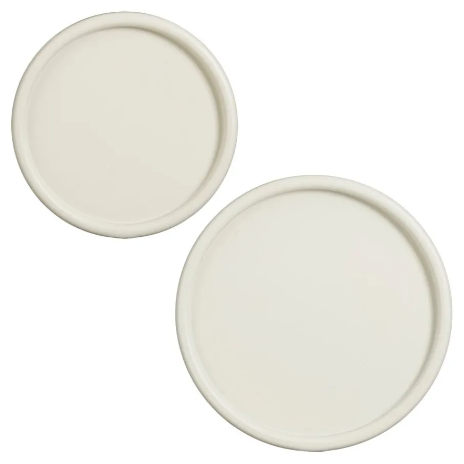 Schalen & Onderborden<Mica Decorations Onderbord Fleat Crème - set 2 stuks