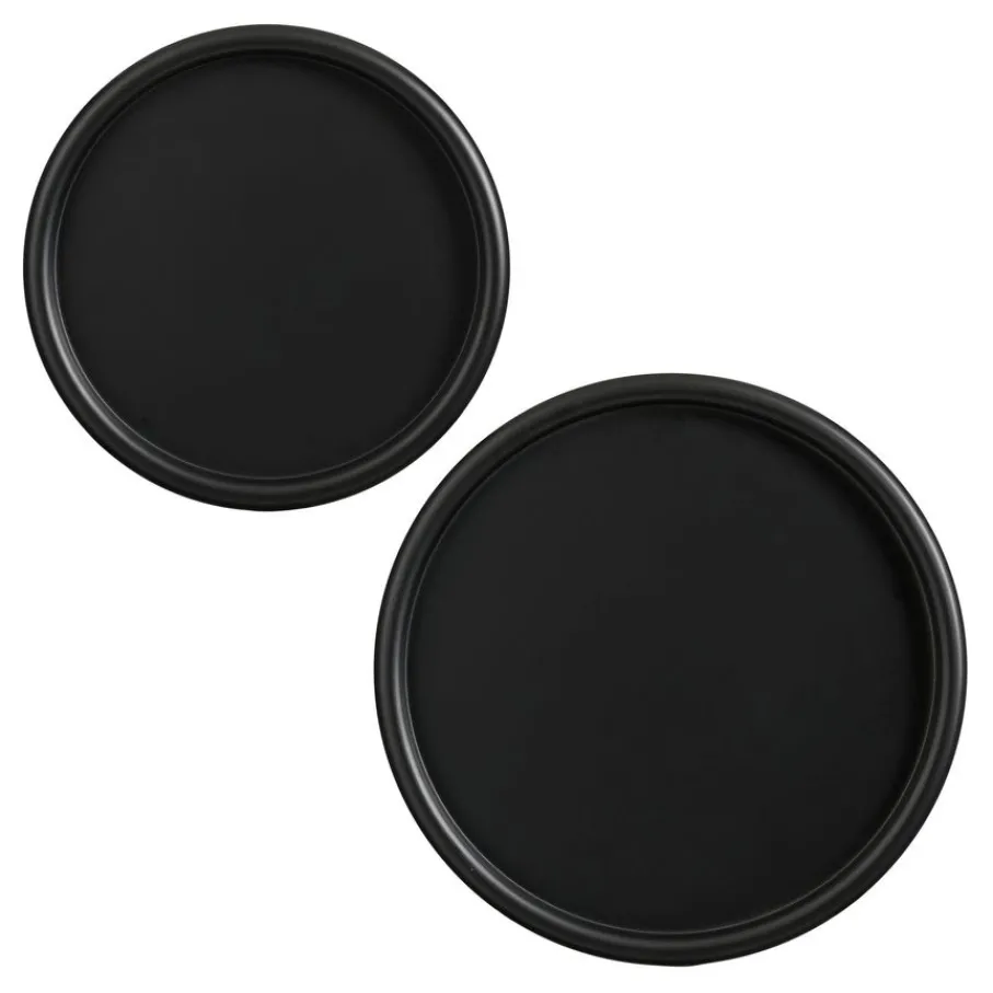 Schalen & Onderborden<Mica Decorations Onderbord Fleat Zwart - set 2 stuks