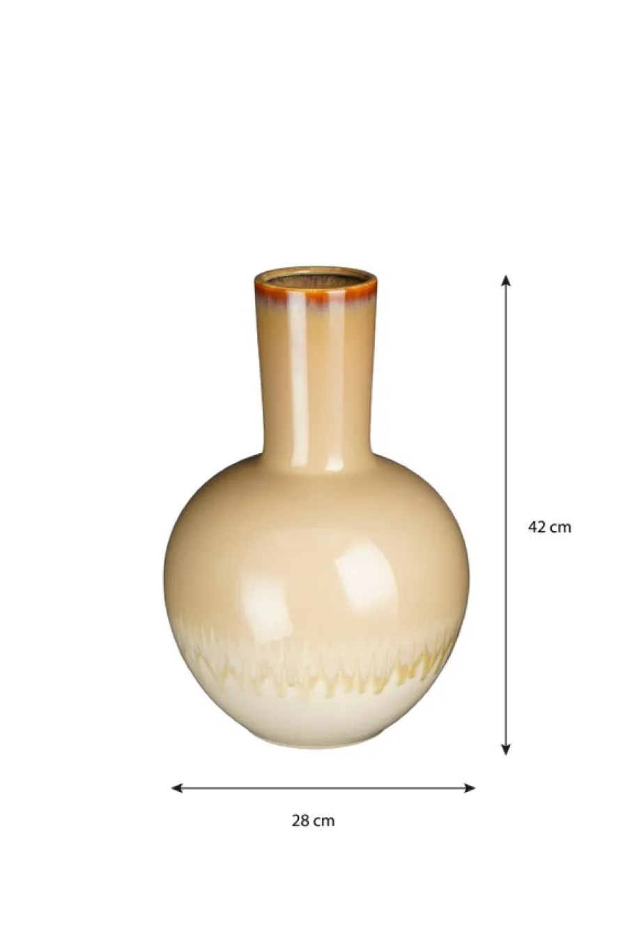 Vazen & Potten<Mica Decorations Vaas Holm Crème - 42 cm hoog