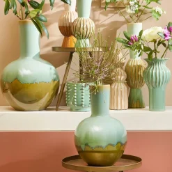Vazen & Potten<Mica Decorations Vaas Holm Groen - 52 cm hoog