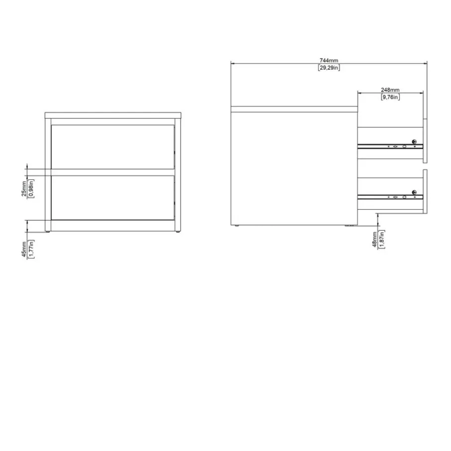 Nachtkastjes< Nachtkastje Atlanta Eiken - 52x46x49 cm
