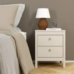 Nachtkastjes< Nachtkastje Dallas Taupe - 44x55x39 cm