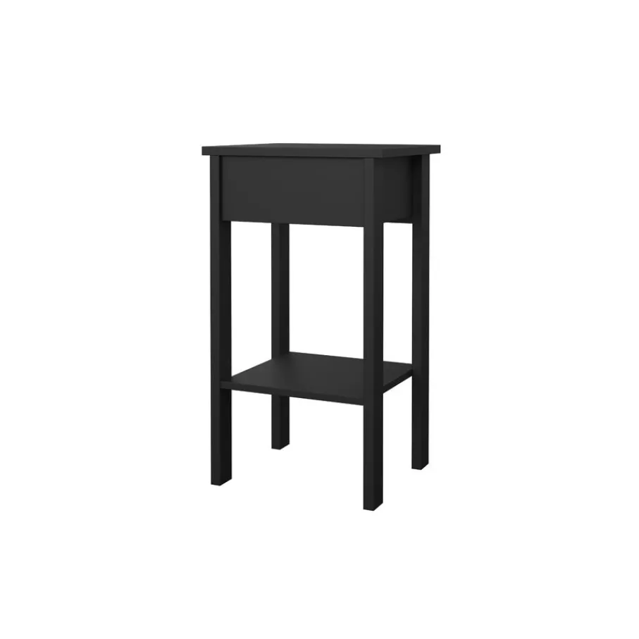 Nachtkastjes< Nachtkastje Dallas Zwart - 40x71x35 cm