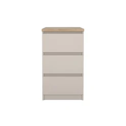 Opbergkasten< Nachtkastje Luna Taupe / Eiken - 41x71x50 cm