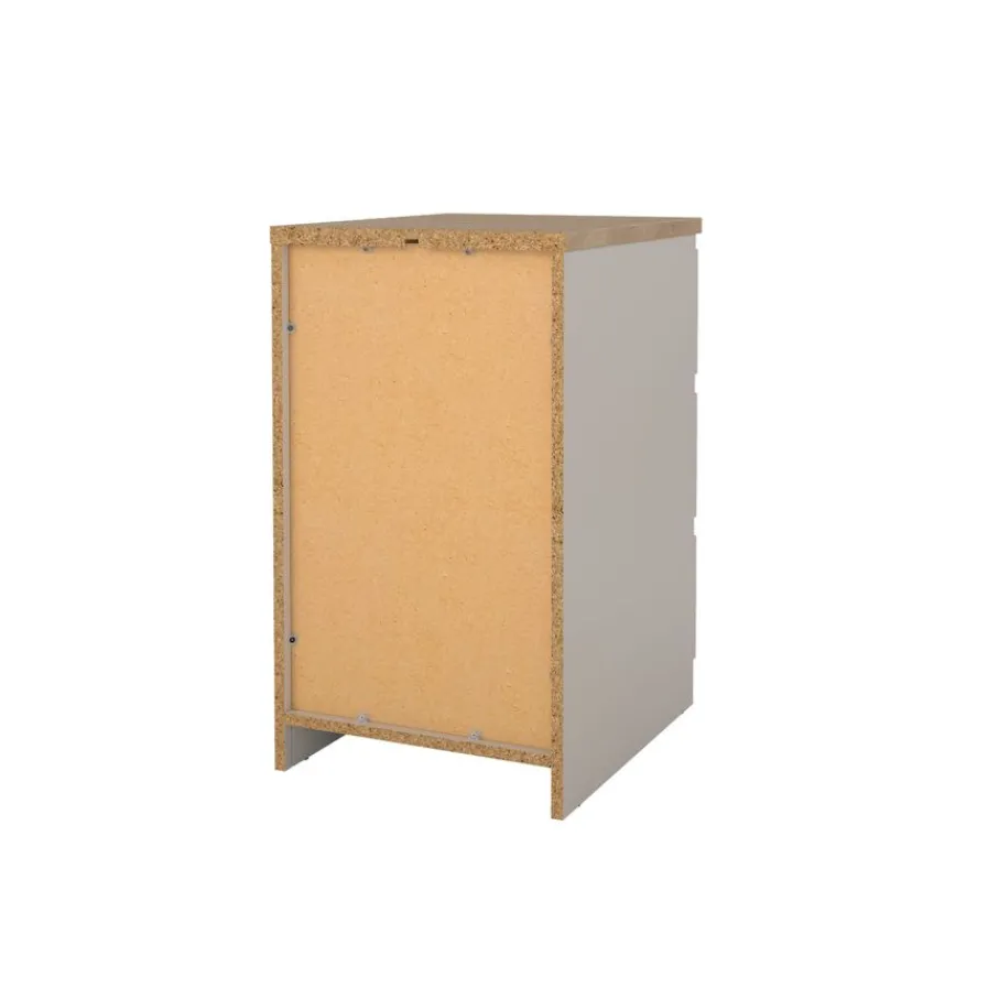 Opbergkasten< Nachtkastje Luna Taupe / Eiken - 41x71x50 cm