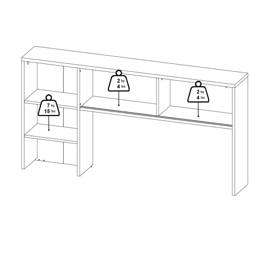 Bureaus< Opzetkast Boston Eiken - 149x79x25 cm