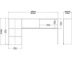 Bureaus< Opzetkast Boston Eiken - 149x79x25 cm