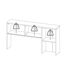 Bureaus< Opzetkast Boston Eiken / Zwart - 123x65x24 cm