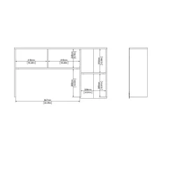Bureaus< Opzetkast Boston Eiken / Zwart - 123x65x24 cm