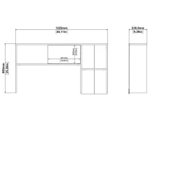 Bureaus< Opzetkast Boston Eiken / Zwart - 123x65x24 cm