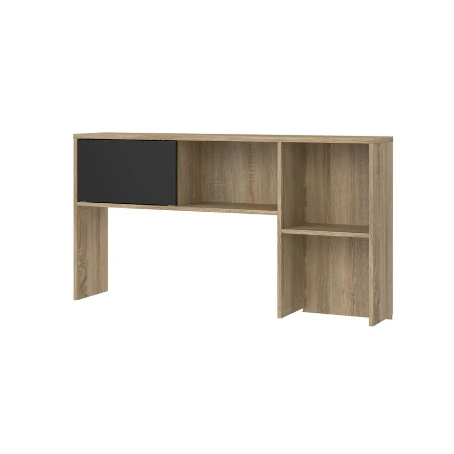 Bureaus< Opzetkast Boston Eiken / Zwart - 123x65x24 cm