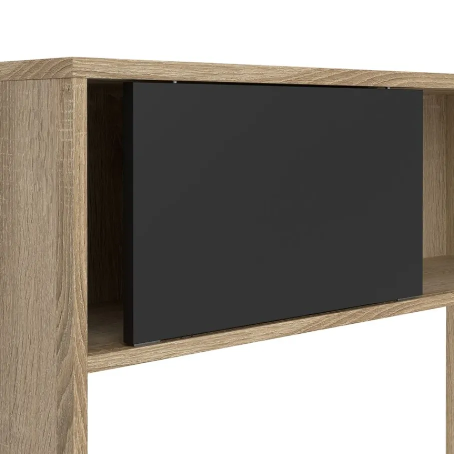 Bureaus< Opzetkast Boston Eiken / Zwart - 123x65x24 cm