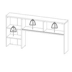 Bureaus< Opzetkast Boston Hoogglans Wit - 149x79x25 cm