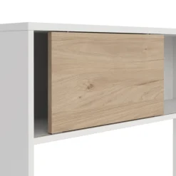 Bureaus< Opzetkast Boston Wit / Eiken - 123x65x24 cm