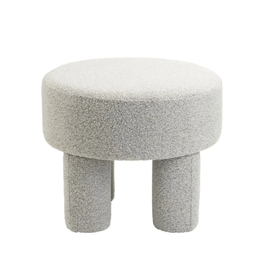 Poefs & Krukjes< Poef Weslee Beige - Ø 50 cm
