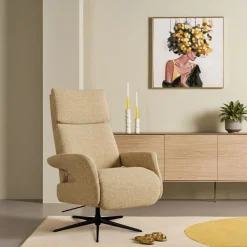 Relaxfauteuils|Fauteuils< Relaxfauteuil Kortgene Medium Mosterdgeel