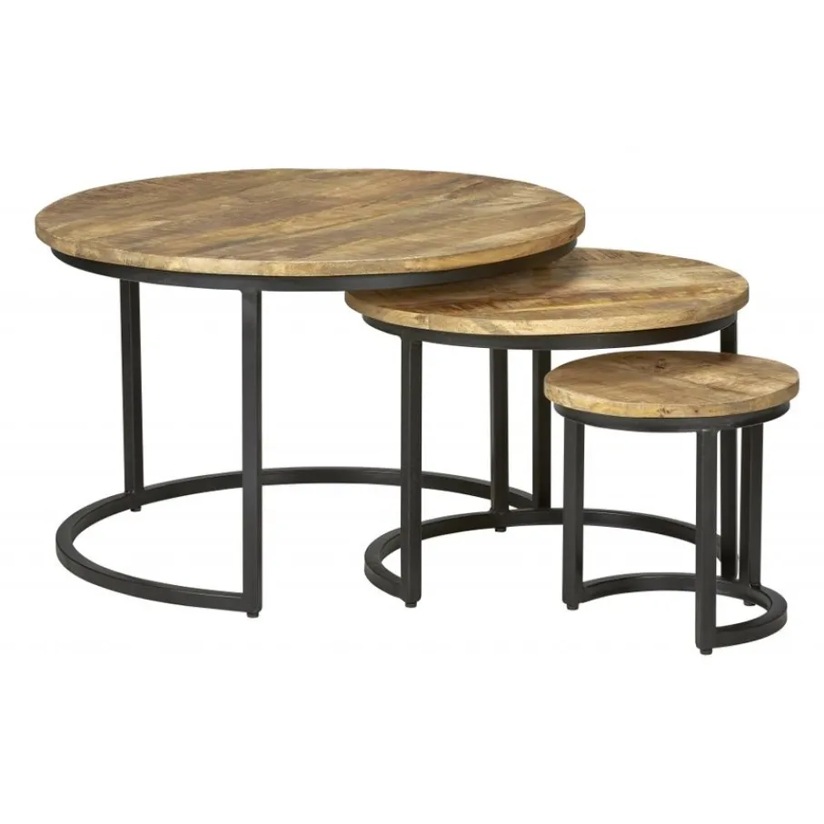 Salontafels< Salontafel Bemmel Naturel - set 3 stuks